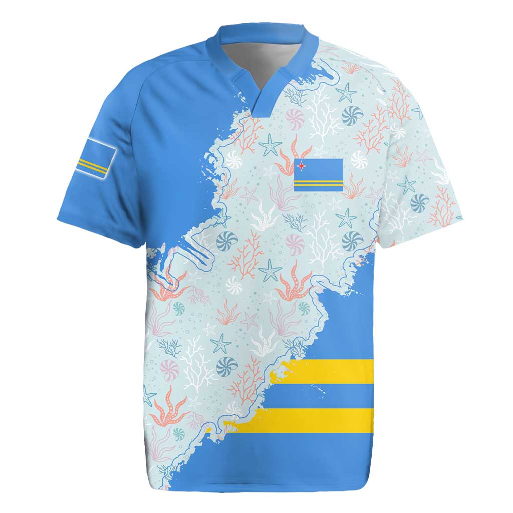 Aruba Rugby Jersey with Marine Patterns – Ocean-Inspired Design