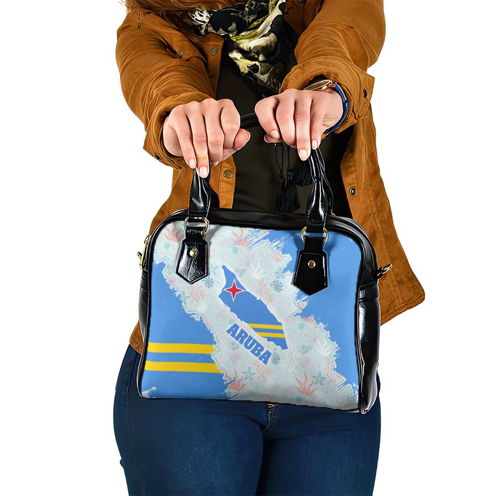Aruba Shoulder Handbag with Marine Patterns – Ocean-Inspired Design
