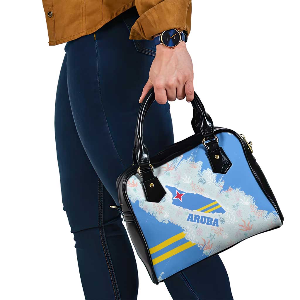 Aruba Shoulder Handbag with Marine Patterns – Ocean-Inspired Design