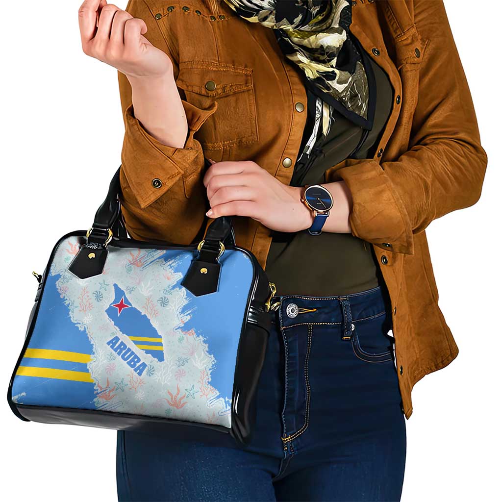 Aruba Shoulder Handbag with Marine Patterns – Ocean-Inspired Design