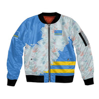 Aruba Sleeve Zip Bomber Jacket with Marine Patterns – Ocean-Inspired Design