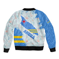 Aruba Sleeve Zip Bomber Jacket with Marine Patterns – Ocean-Inspired Design