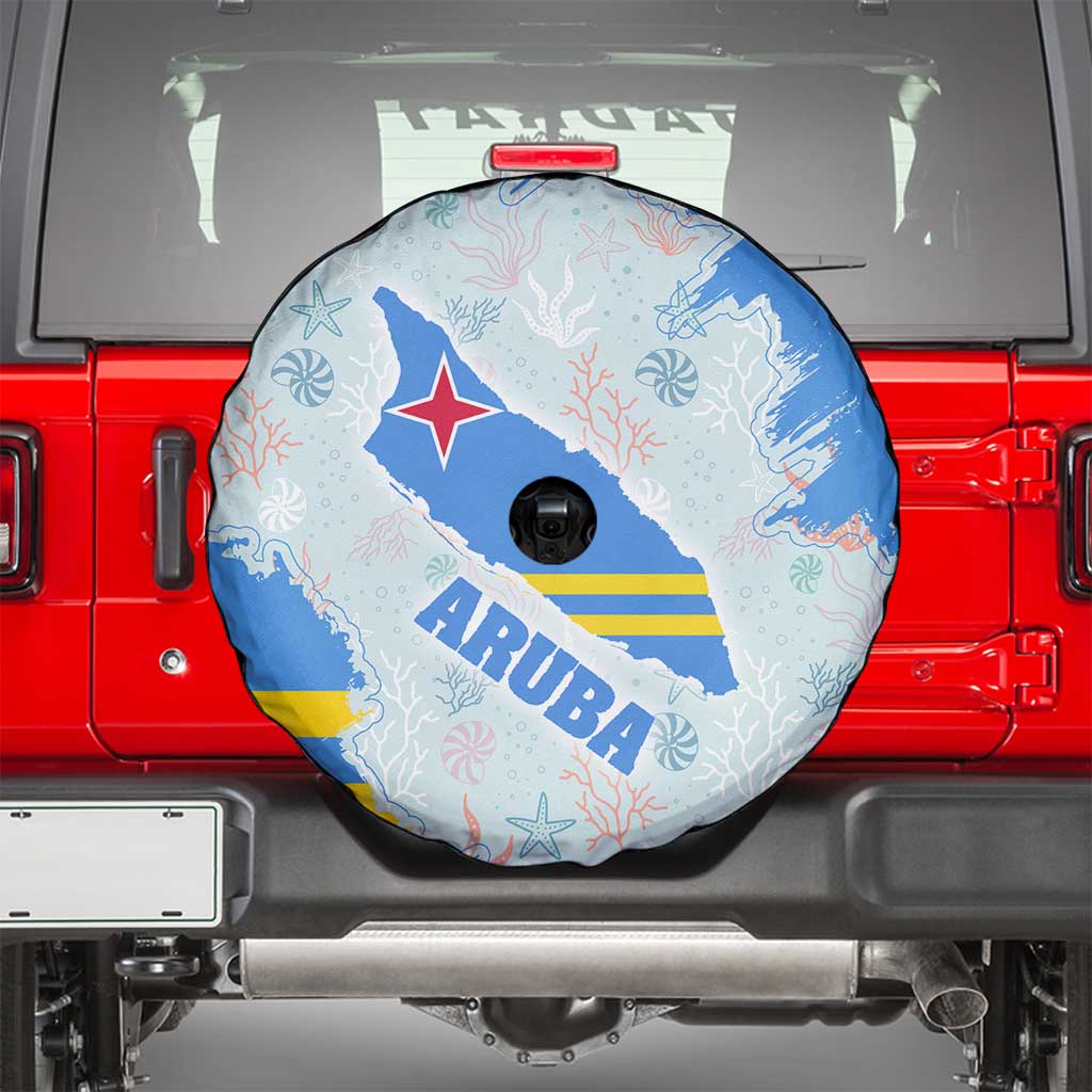 Aruba Spare Tire Cover with Marine Patterns – Ocean-Inspired Design