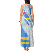 Aruba Tank Maxi Dress with Marine Patterns – Ocean-Inspired Design