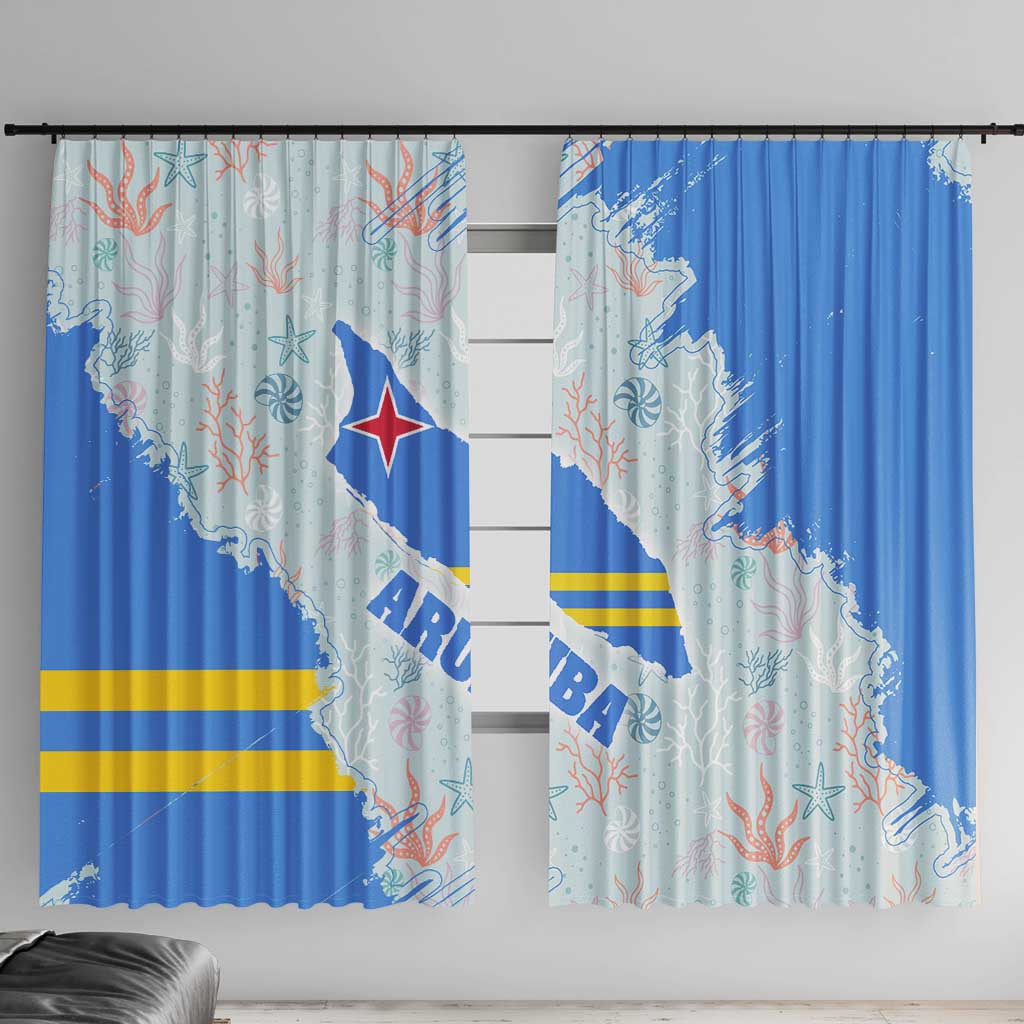 Aruba Window Curtain with Marine Patterns – Ocean-Inspired Design