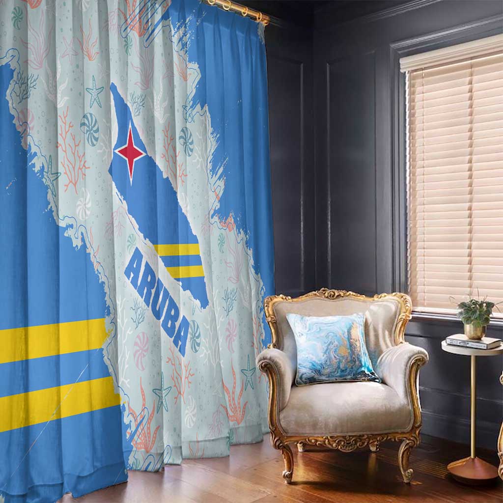 Aruba Window Curtain with Marine Patterns – Ocean-Inspired Design
