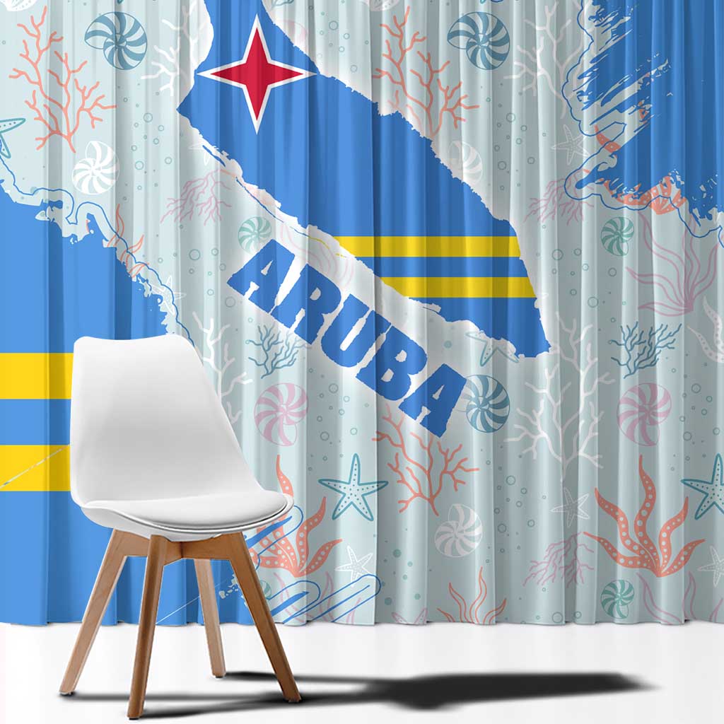 Aruba Window Curtain with Marine Patterns – Ocean-Inspired Design