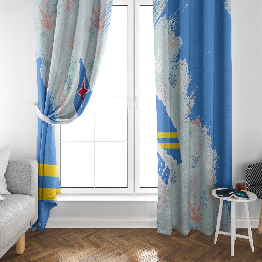 Aruba Window Curtain with Marine Patterns – Ocean-Inspired Design