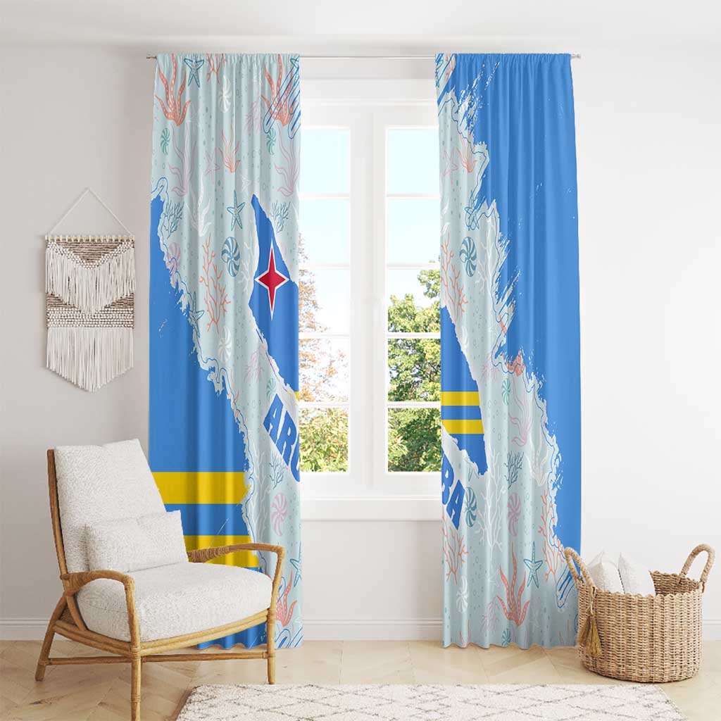 Aruba Window Curtain with Marine Patterns – Ocean-Inspired Design