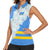 Aruba Women Sleeveless Polo Shirt with Marine Patterns – Ocean-Inspired Design