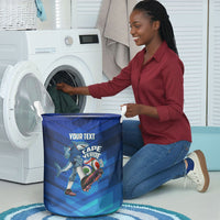 Personalized Cape Verde Football Laundry Basket Blue Shark Mascot Cabo Verdean - Gradient Art
