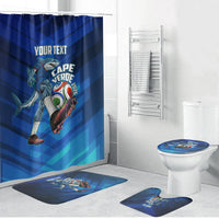 Personalized Cape Verde Football Bathroom Set Blue Shark Mascot Cabo Verdean - Gradient Art