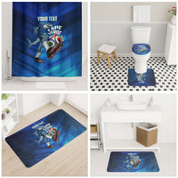 Personalized Cape Verde Football Bathroom Set Blue Shark Mascot Cabo Verdean - Gradient Art