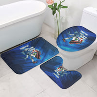 Personalized Cape Verde Football Bathroom Set Blue Shark Mascot Cabo Verdean - Gradient Art