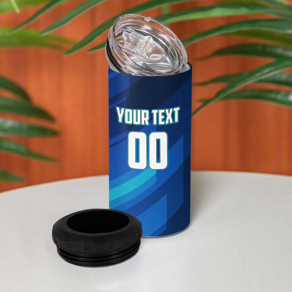 Personalized Cape Verde Football 4 in 1 Can Cooler Tumbler Blue Shark Mascot Cabo Verdean - Gradient Art