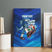 Personalized Cape Verde Football Canvas Wall Art Blue Shark Mascot Cabo Verdean - Gradient Art