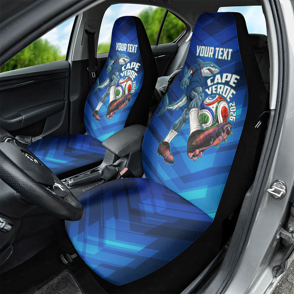 Personalized Cape Verde Football Car Seat Cover Blue Shark Mascot Cabo Verdean - Gradient Art