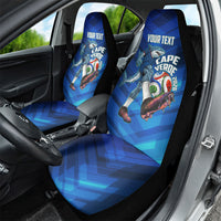 Personalized Cape Verde Football Car Seat Cover Blue Shark Mascot Cabo Verdean - Gradient Art