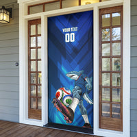 Personalized Cape Verde Football Door Cover Blue Shark Mascot Cabo Verdean - Gradient Art