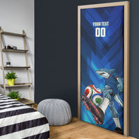Personalized Cape Verde Football Door Cover Blue Shark Mascot Cabo Verdean - Gradient Art