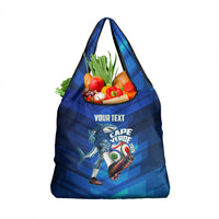 Personalized Cape Verde Football Grocery Bag Blue Shark Mascot Cabo Verdean - Gradient Art