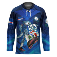 Personalized Cape Verde Football Hockey Jersey Blue Shark Mascot Cabo Verdean - Gradient Art