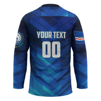 Personalized Cape Verde Football Hockey Jersey Blue Shark Mascot Cabo Verdean - Gradient Art