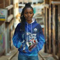 Personalized Cape Verde Football Hoodie Blue Shark Mascot Cabo Verdean - Gradient Art