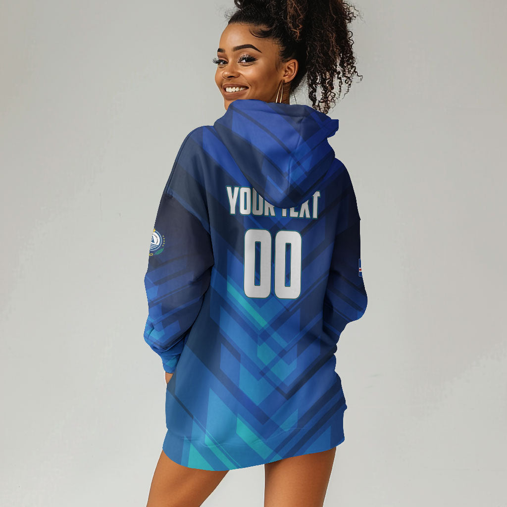 Personalized Cape Verde Football Hoodie Dress Blue Shark Mascot Cabo Verdean - Gradient Art