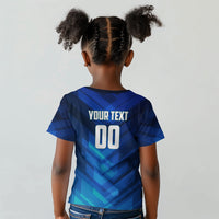 Personalized Cape Verde Football Kid T shirt Blue Shark Mascot Cabo Verdean - Gradient Art