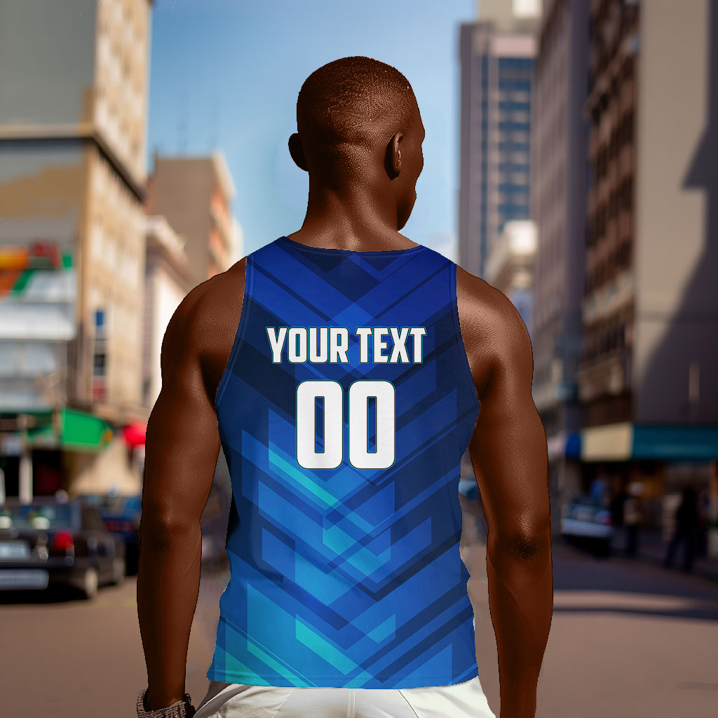 Personalized Cape Verde Football Men Tank Top Blue Shark Mascot Cabo Verdean - Gradient Art