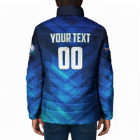 Personalized Cape Verde Football Padded Jacket Blue Shark Mascot Cabo Verdean - Gradient Art