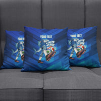 Personalized Cape Verde Football Pillow Cover Blue Shark Mascot Cabo Verdean - Gradient Art