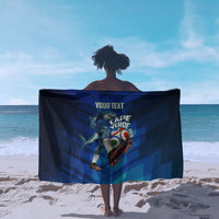 Personalized Cape Verde Football Sarong Blue Shark Mascot Cabo Verdean - Gradient Art