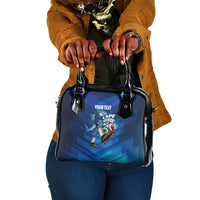Personalized Cape Verde Football Shoulder Handbag Blue Shark Mascot Cabo Verdean - Gradient Art