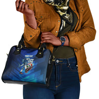 Personalized Cape Verde Football Shoulder Handbag Blue Shark Mascot Cabo Verdean - Gradient Art