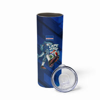 Personalized Cape Verde Football Skinny Tumbler Blue Shark Mascot Cabo Verdean - Gradient Art