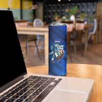 Personalized Cape Verde Football Skinny Tumbler Blue Shark Mascot Cabo Verdean - Gradient Art