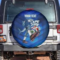 Personalized Cape Verde Football Spare Tire Cover Blue Shark Mascot Cabo Verdean - Gradient Art