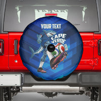 Personalized Cape Verde Football Spare Tire Cover Blue Shark Mascot Cabo Verdean - Gradient Art