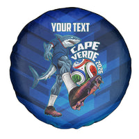Personalized Cape Verde Football Spare Tire Cover Blue Shark Mascot Cabo Verdean - Gradient Art