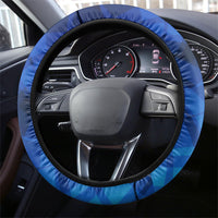 Cape Verde Football Steering Wheel Cover Blue Shark Mascot Cabo Verdean - Gradient Art