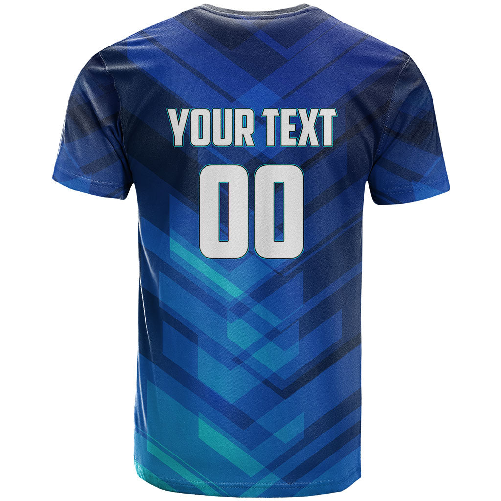 Personalized Cape Verde Football T shirt Blue Shark Mascot Cabo Verdean - Gradient Art