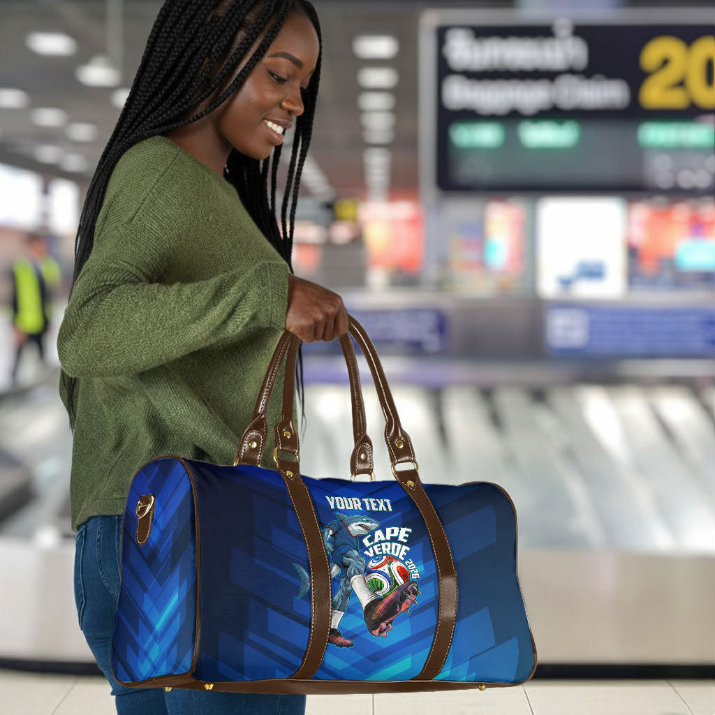 Personalized Cape Verde Football Travel Bag Blue Shark Mascot Cabo Verdean - Gradient Art
