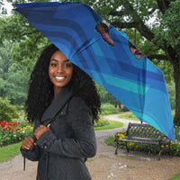 Personalized Cape Verde Football Umbrella Blue Shark Mascot Cabo Verdean - Gradient Art