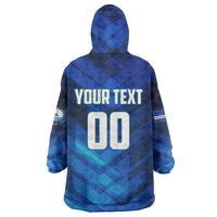 Personalized Cape Verde Football Wearable Blanket Hoodie Blue Shark Mascot Cabo Verdean - Gradient Art