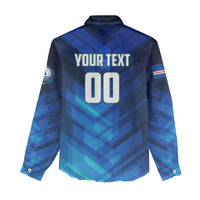 Personalized Cape Verde Football Women Casual Shirt Blue Shark Mascot Cabo Verdean - Gradient Art