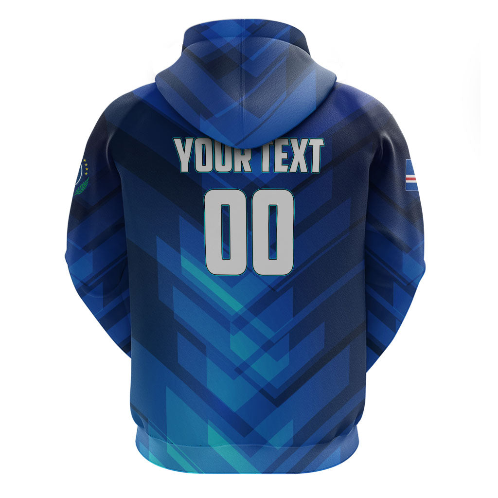 Personalized Cape Verde Football Zip Hoodie Blue Shark Mascot Cabo Verdean - Gradient Art