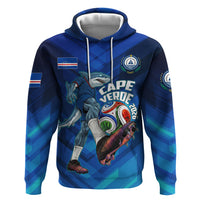 Personalized Cape Verde Football Zip Hoodie Blue Shark Mascot Cabo Verdean - Gradient Art