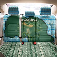 Rwanda Back Car Seat Cover with Green Nature Map Waterfall Sunburst Spirit